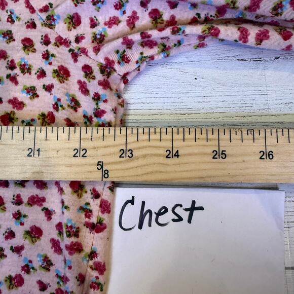 Eden and Olivia 1x plus pink floral Button up women blouse coquette cottage - Picture 3 of 7